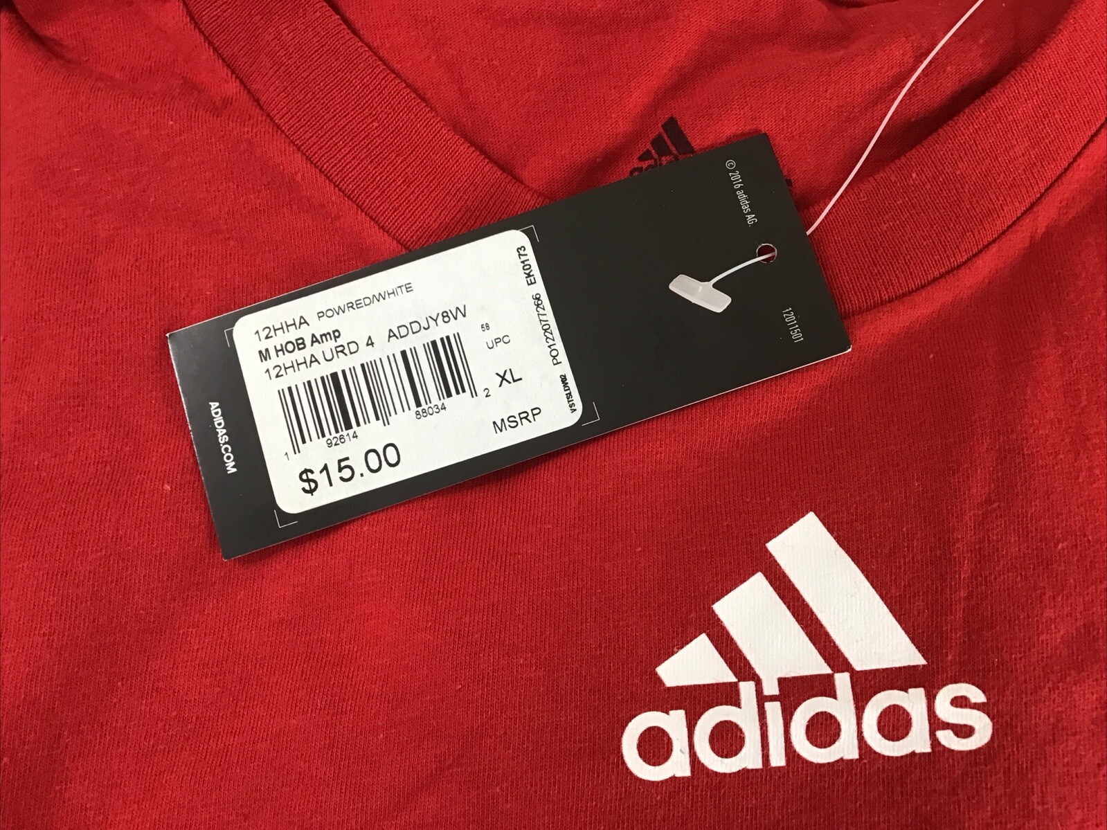 NEW Adidas Men's XL Hob Amplifier Short Sleeve Sportswear Cotton Red T-Shirt NWT gallery