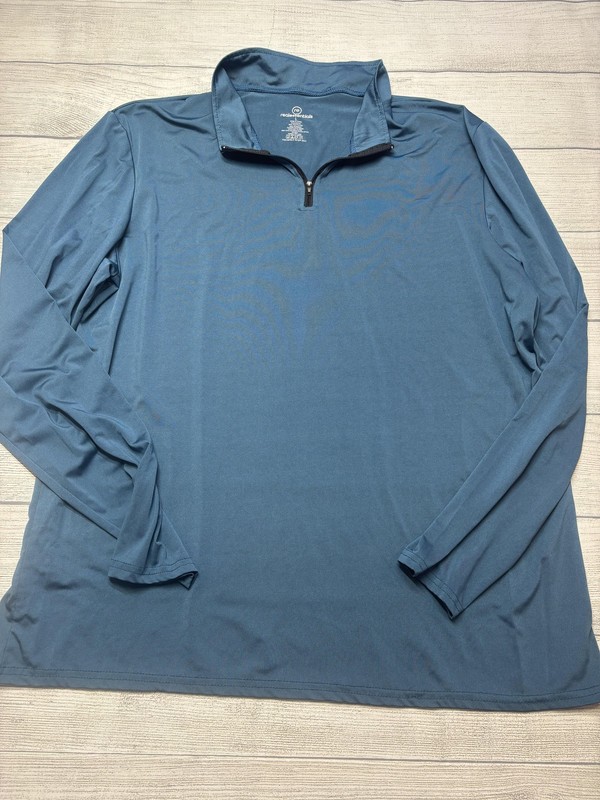 Real Essentials Pullover Mens Large Blue Gray Long Sleeve 1/4 Zip Top 2-Pack gallery