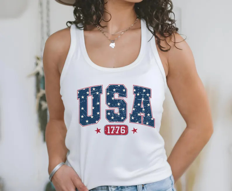 USA Flag Tank Top America Patriotic American Freedom gallery