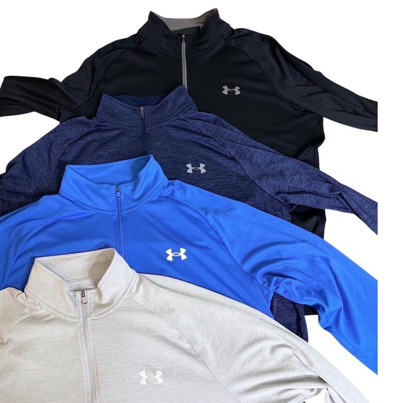 LOT OF 4 Under Armour Tech Velocity 2.0 1/4 Zip Pullover Mens Large Multi Color gallery
