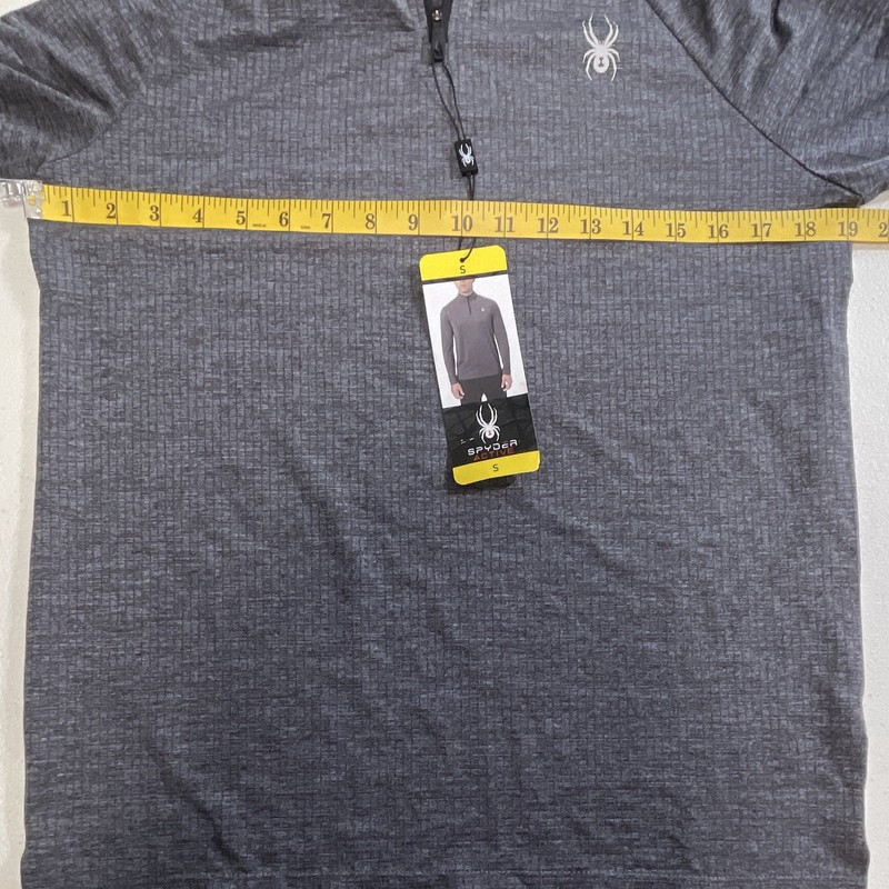NWT Spyder Active Men’s S Regular Fit 1/4 Zip Long Sleeve Mock Neck Solid Gray gallery
