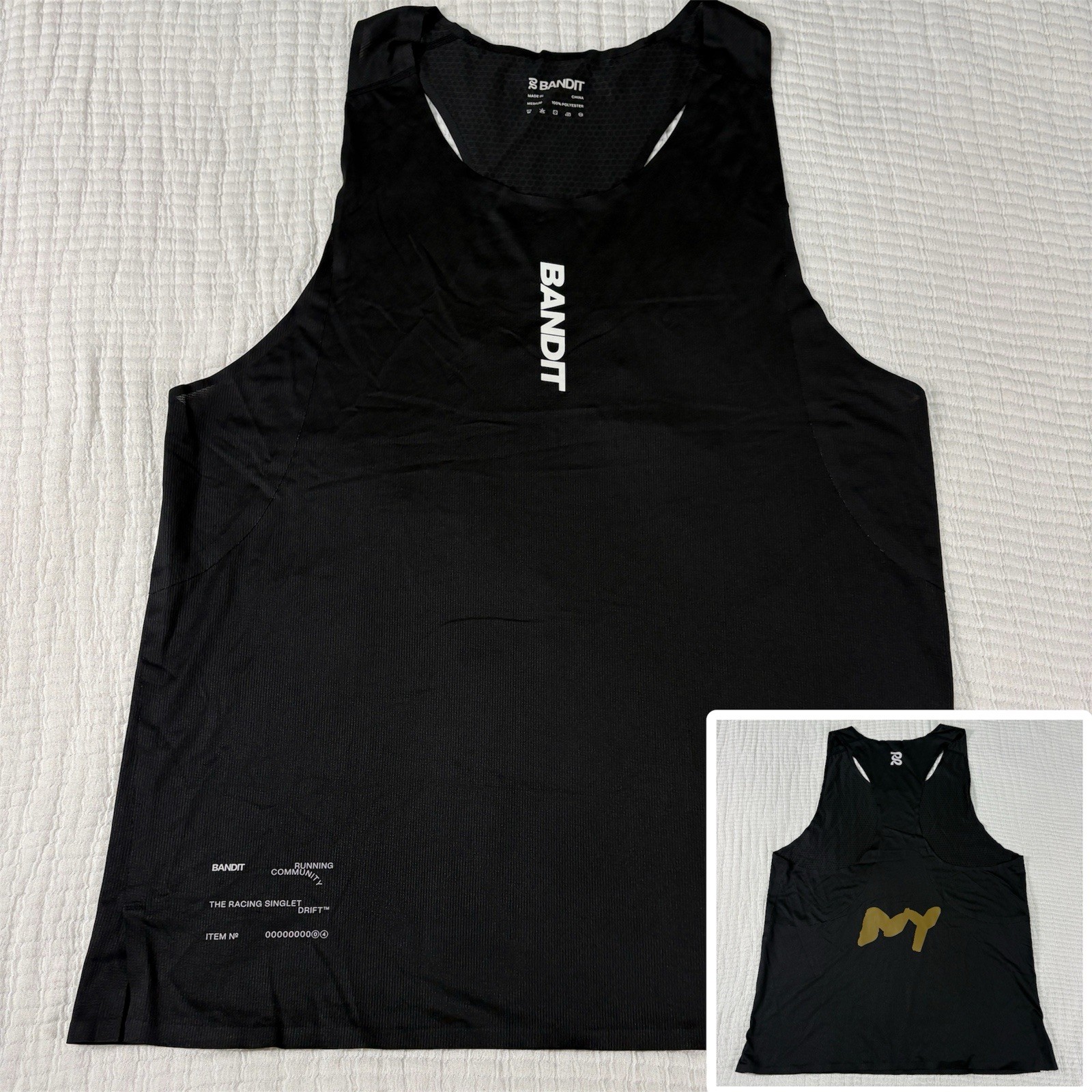 Bandit Running Drift Racing Singlet Mens Medium Black Graphene Limited Edition gallery