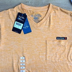 Salt Life(Orange)SLX UVAPOR Performance Shirt Mens Medium Fisherman BeachUV30