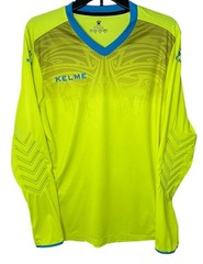 Kelme Soccer Goal Keeper Jersey Neon Yellow And Blue Long Sleeve Medium