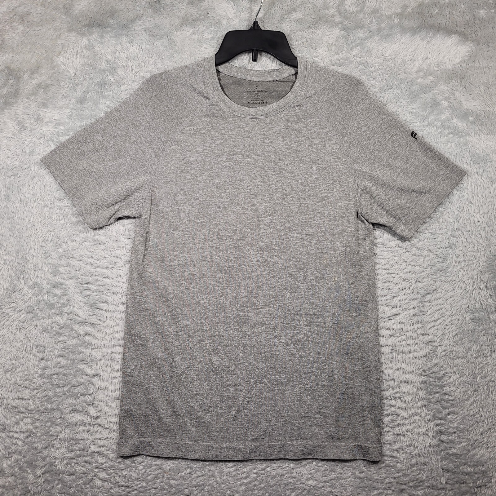Fabletics Shirt Mens Medium Grey Heather Short Sleeve Gym Train Workout Run gallery
