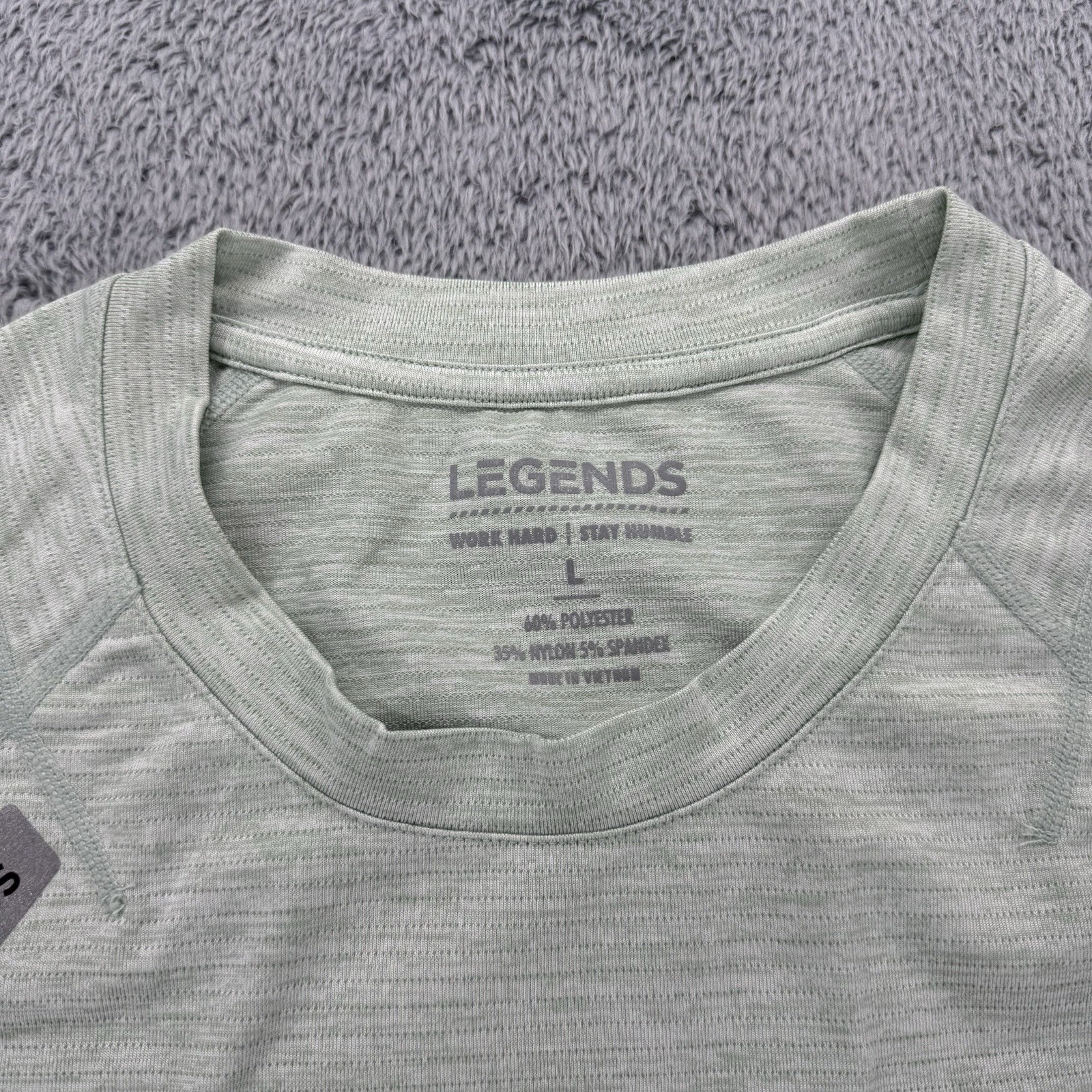 Legends Mens Enzo 2.0 Short Sleeve Training Shirt L Heather Light Green Nylon gallery