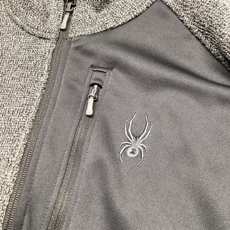 Spyder Mens XL Outbound 1/2 Zip Pullover Midweight Waffle Knit Fleece Gray gallery