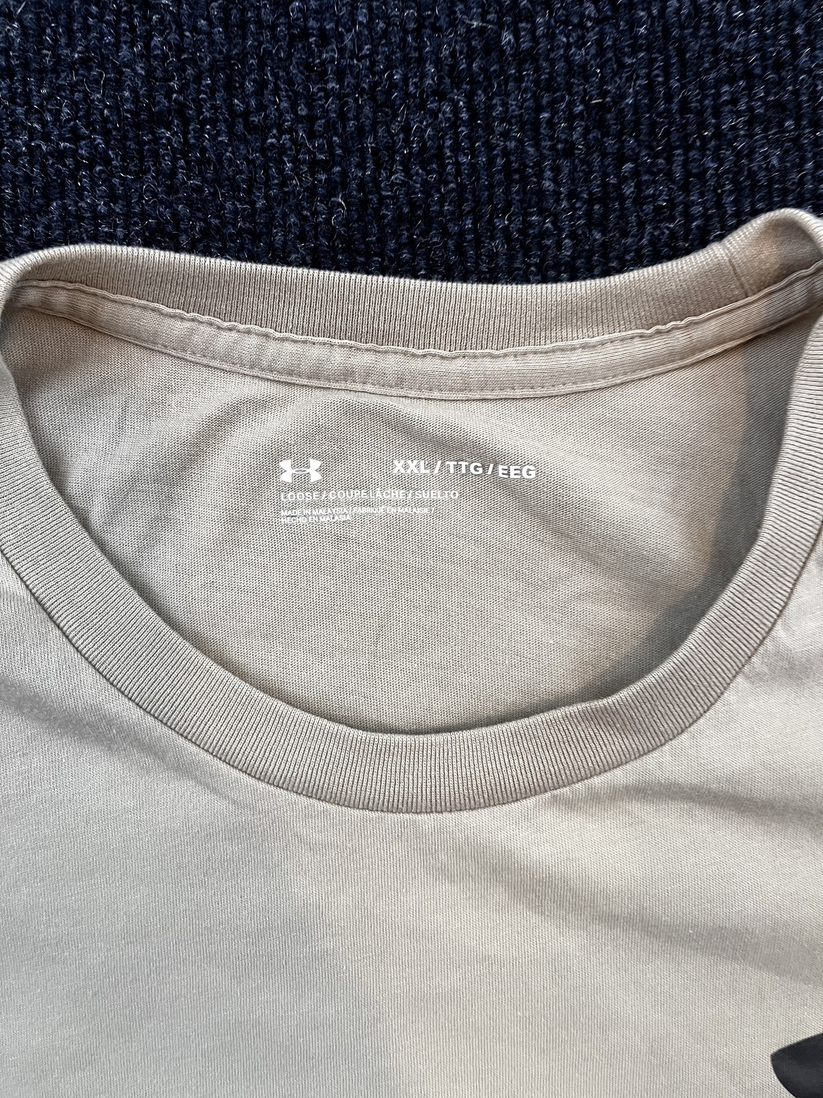 Under Armour Shirt Mens 2XL Tan Freedom American Flag Athletic Tee Loose Fit gallery