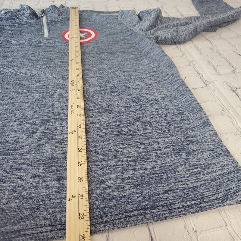 Marvel Captain America Large Blue Space Dye Quarter Zip Pullover Shield Logo gallery