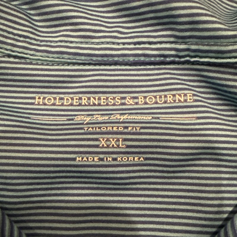 Holderness & Bourne 1/4 Zip Pullover Mens XXL Blue White Performance The Reid gallery