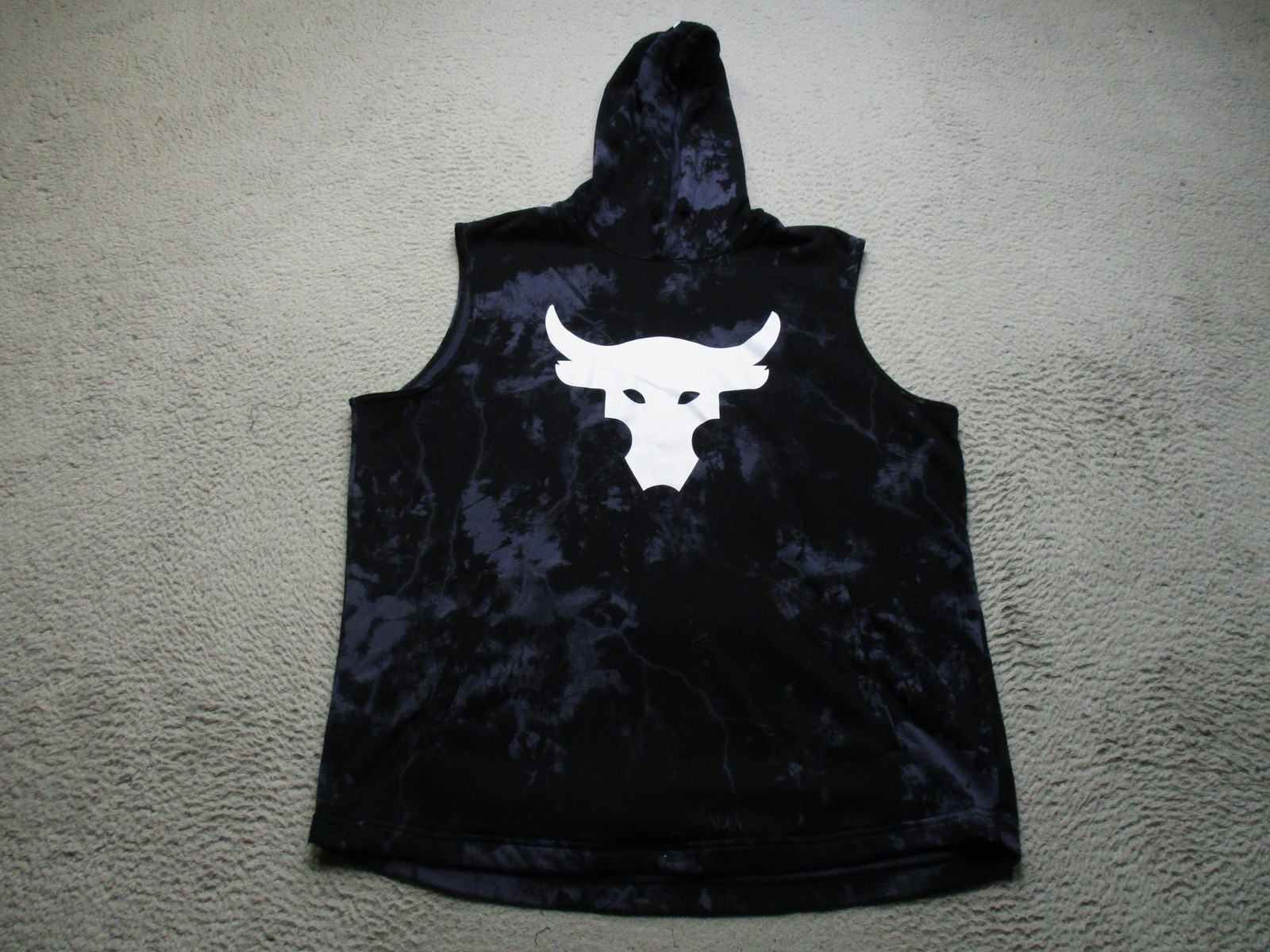 Under Armour Project Rock Hoodie Mens XL Black Sleeveless Bull Graphic gallery