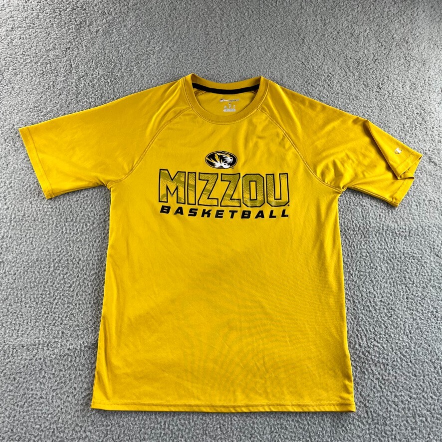 Mizzou Shirt Mens Medium Yellow Athletic Top Basketball Champion Tigers Sports