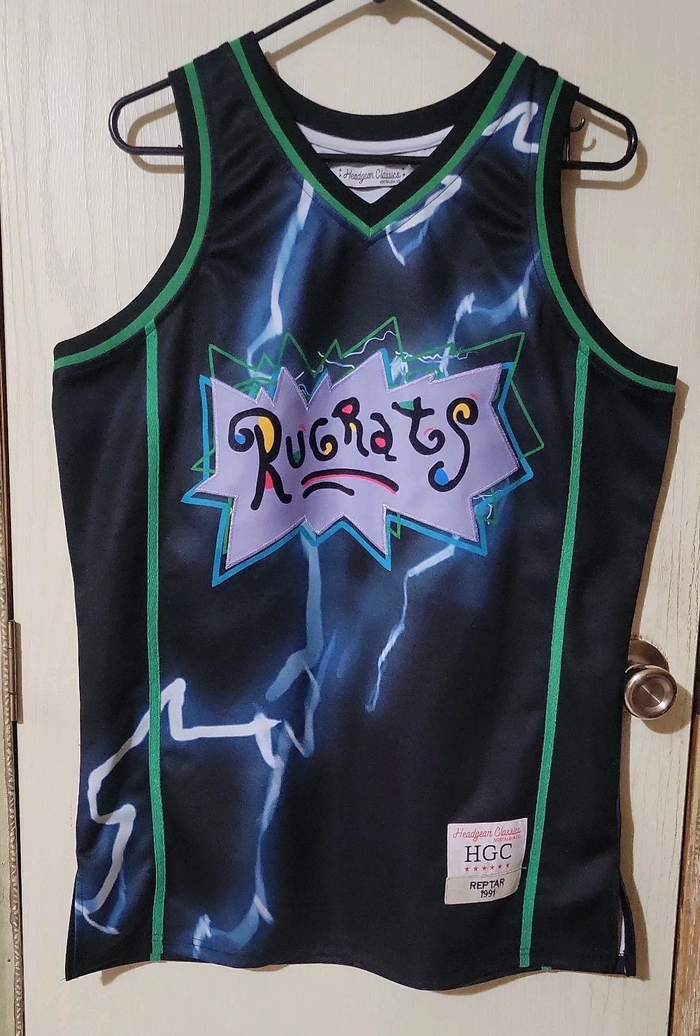 Rugrats Nickelodeon Men's Headgear Classics Reptar Embroidered Basketball Jersey gallery