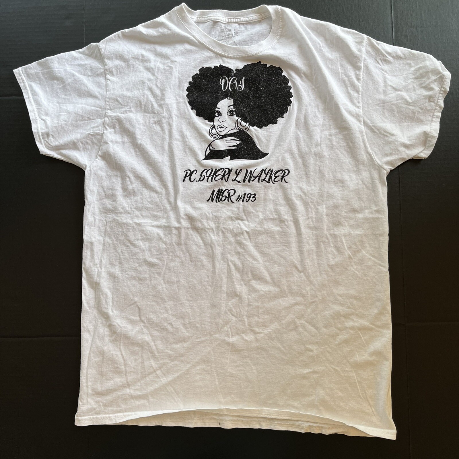 Afro Puffs Glitter T-Shirt XL Tee Woman Lady WHITE Cool Love Fun Weave Hair 1-si gallery