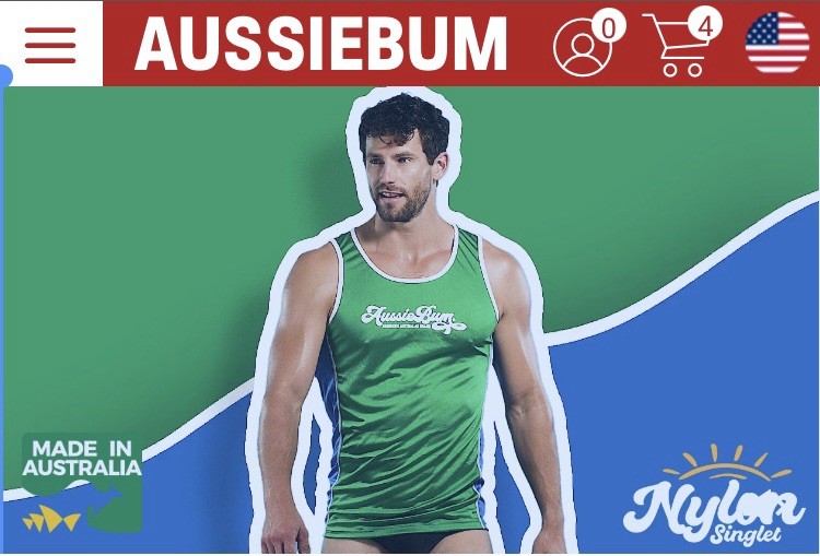 🔥 NEW AussieBum SILKY Nylon Tank Top Surfing Men XL GREEN BLUE Aussie Bum Glanz gallery