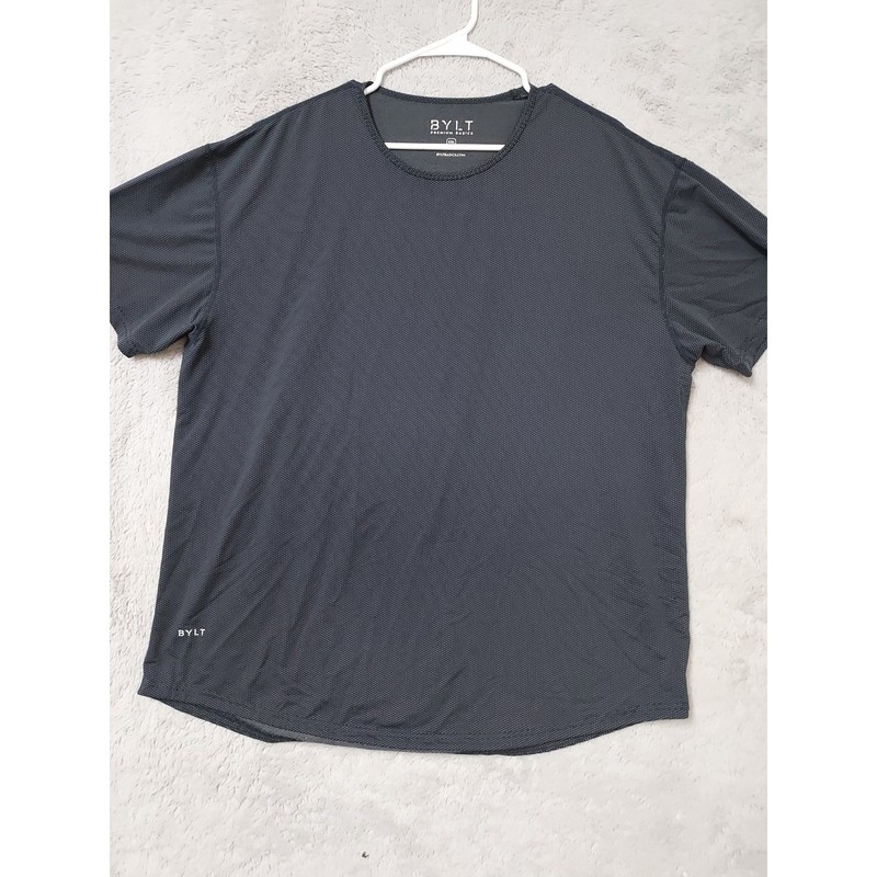 Bylt Shirt Men XXL Premium Basics Athletic Performance Short Sleeve Navy Pin Dot gallery