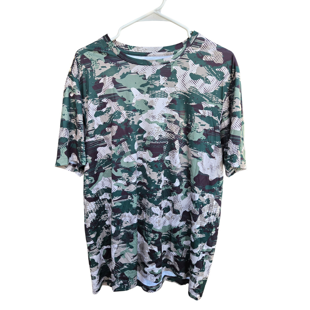 Tek Gear Dry Tek Camo Performance T Shirt Men’s XL Green Gray Athletic Tee