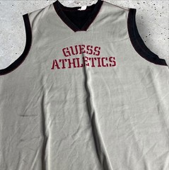 VTG Guess Athletic Sports White Sleeveless Jersey Size L