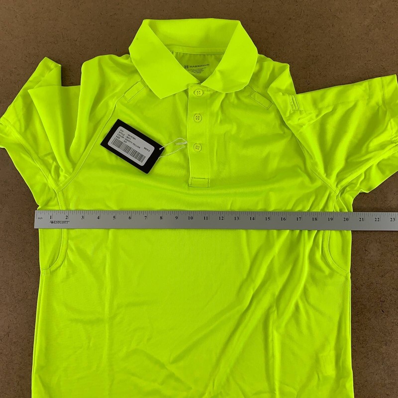 Harriton Mens Tactical Performance Polo Shirt Safety Yellow Short Sleeve S New gallery