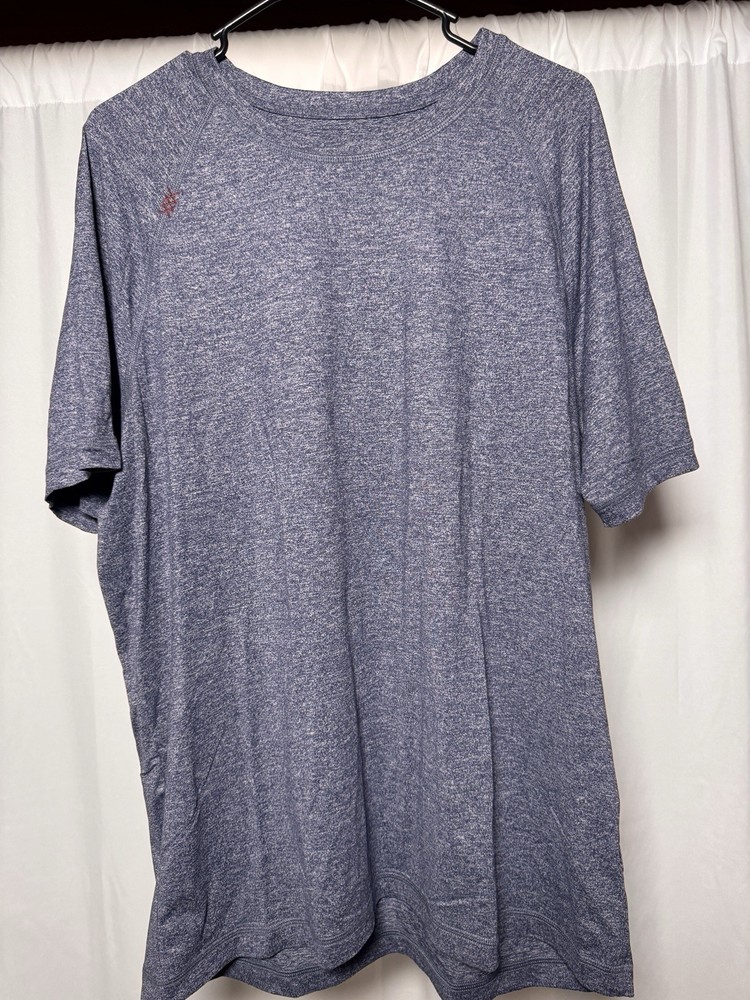 Rhone Activewear Reign T-Shirt Heather Blue Stretch Workout Gym Mens XL