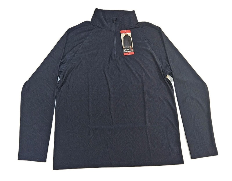 Gerry Men's Active Quarter Zip Regular Fit Top, Blue, Size M gallery