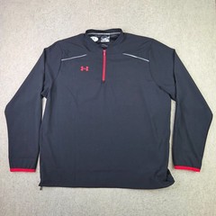 Under Armour All Season Gear 1/4 Zip Blade Collar Mens XL Black Vented Pullover