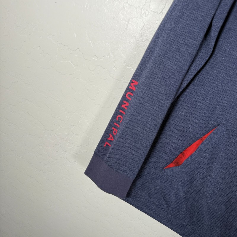 Municipal Sport Utility Gear 1/4 Zip Pullover Mens Large Blue Red Active Pockets gallery