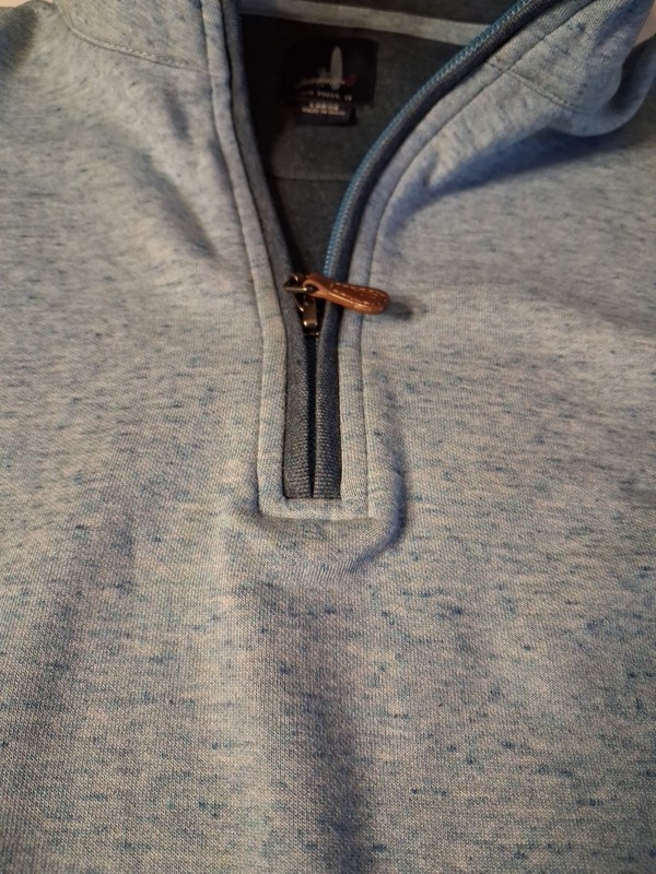 Johnnie-O 1/4 Zip Pullover Mens Large Blue Sully Cuffed Arm Bands/Bottom gallery
