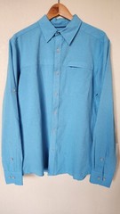 MARMOT PERFORATED BUTTON SHIRT ANGLER CAMPING TREK FISHERMAN Mens M Blue