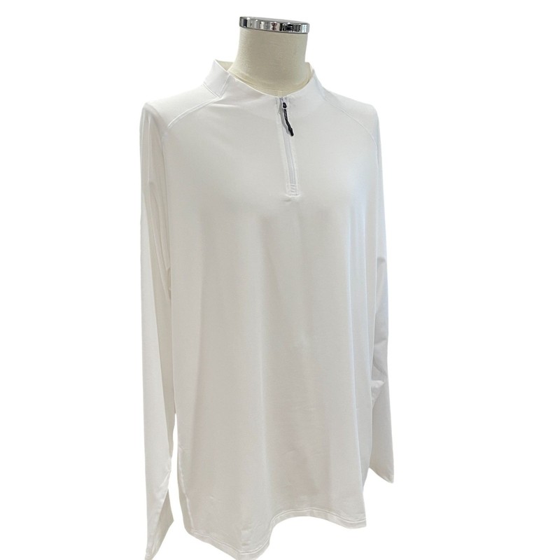 White Quarter Zip Performance Long Sleeve Shirt 2XL Athleisure Training Minimal gallery