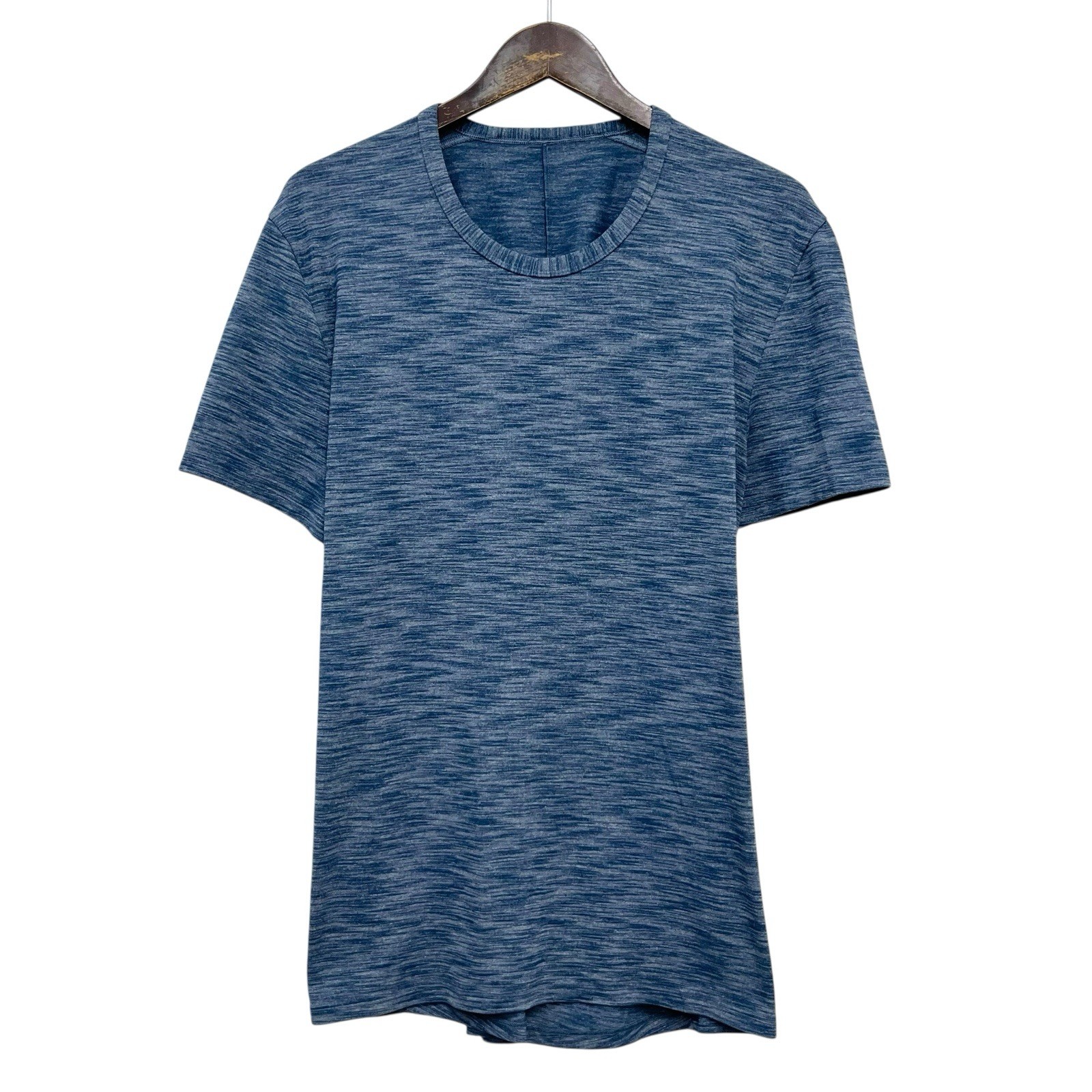 Lululemon Men's XL Indigo Blue Pulse Slub Rulu Short Sleeve Performance T-Shirt gallery