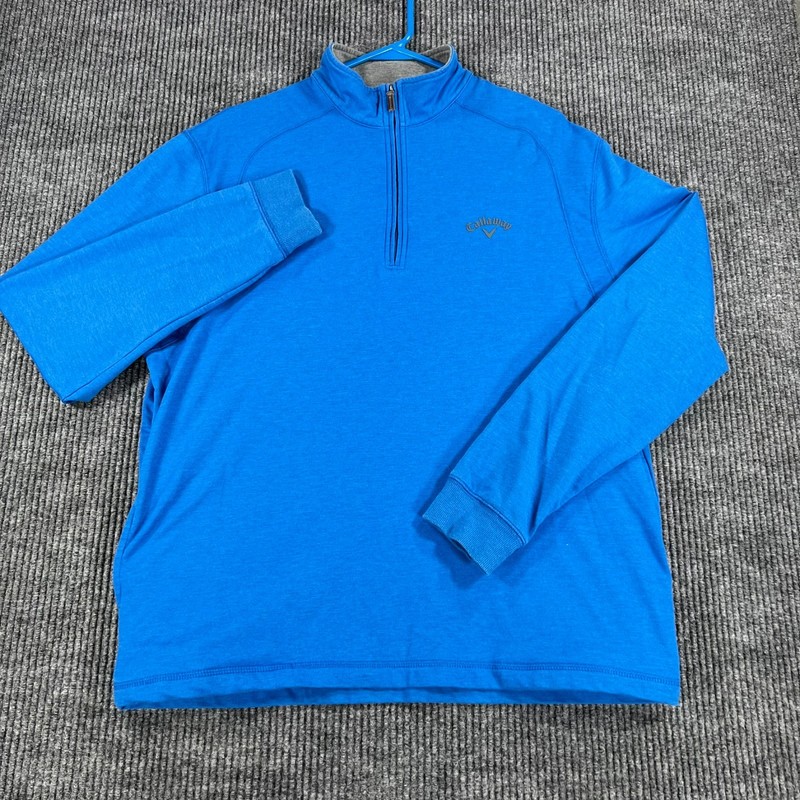 Callaway Pullover Shirt Mens Medium Blue Long Sleeve 1/4 Zip Golf Active gallery