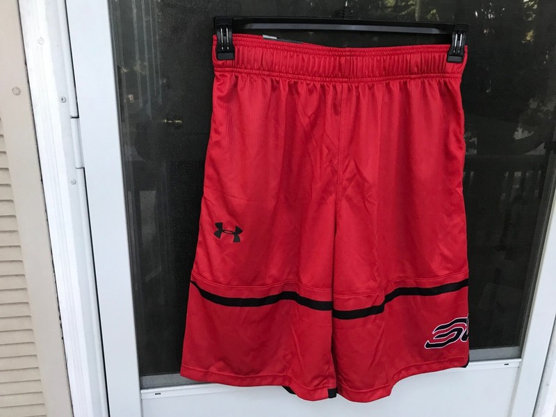 Under Armour Mens SC30 Pick N Roll 11" Shorts RED W/BLACK WHITE SIZE L $39.99 gallery