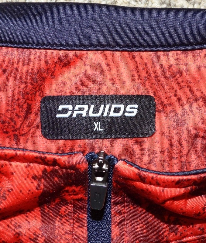 Druids Golf Mid Layer Vest Pullover 1/4 Zip Performance Red AOP Mens XL gallery
