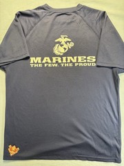 US Marines Performance Shirt Mens M Navy USMC Athletic Tee Logo