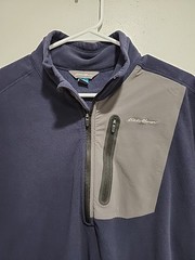 Eddie Bauer Men’s Cloud Layer Pro 1/4-Zip Pullover Hunter Blue/Charcoal Grey XL
