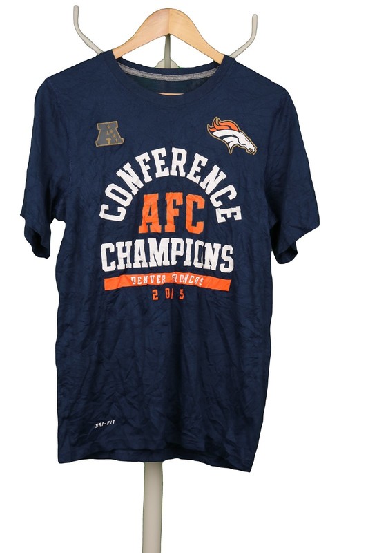 Nike NFL Denver Broncos AFC Champions 2015 Navy Dri Fit Graphic Tee S gallery