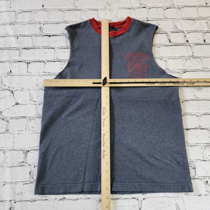 Abercrombie & Fitch Men's Small Muscle Tank Top Gray Red Camp Running Bear gallery