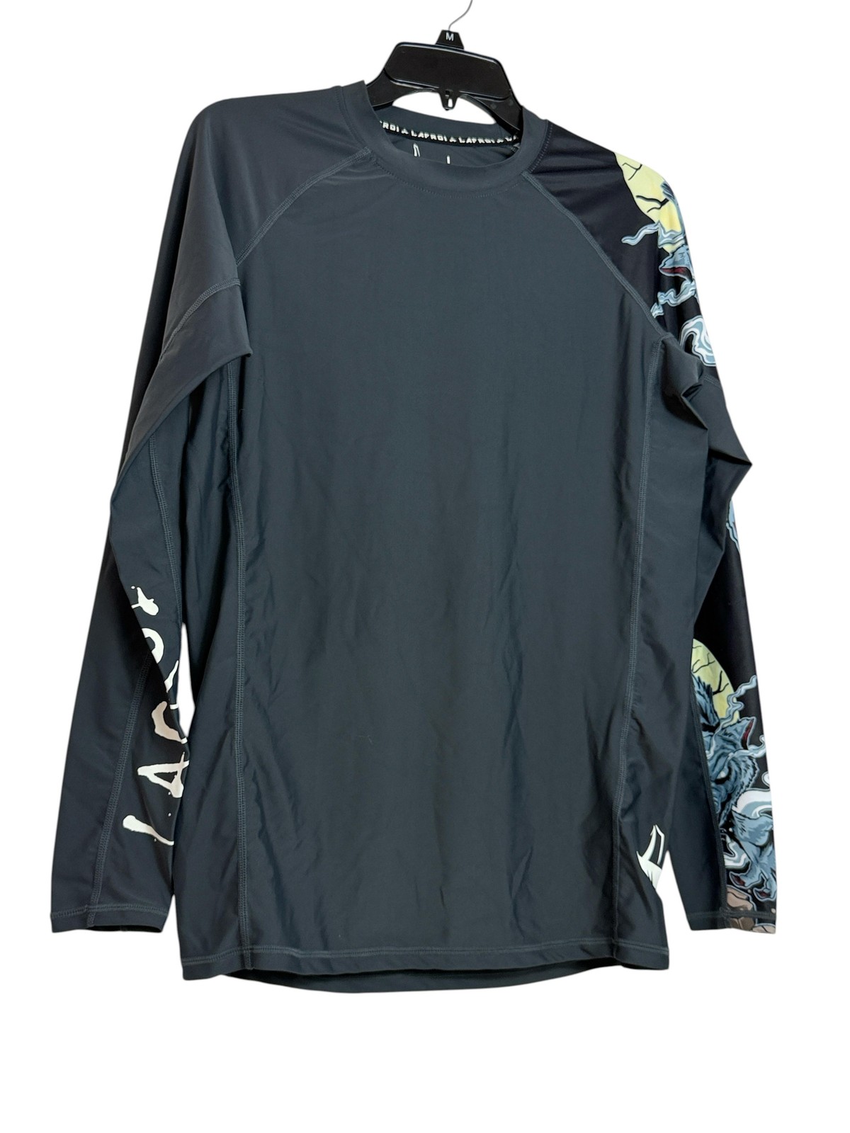 LAFROI Shirt Mens Large Gray Wolf Graphic Burst Performance Long Sleeve gallery
