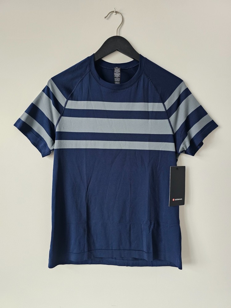 NWT LULULEMON Metal Vent Tech SS Top Shirt Men's Large LCB1/CLBL/STLB Blue Gray