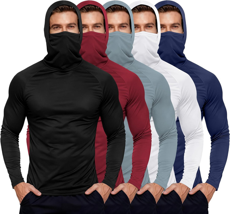Mens Fishing Hoodie UV Sun Protection Shirts UPF Rash Guard Long Sleeve Shirts H gallery