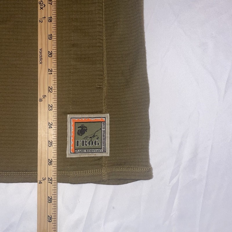 FROG Polartec USMC 1/4 Zip Mock Neck Pullover Top Mens M Brown Long Sleeve gallery