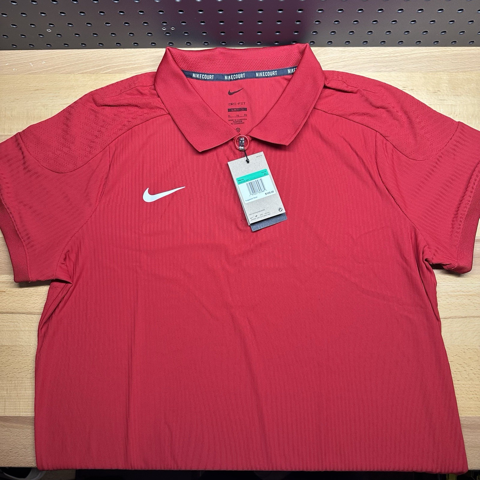 Nike Court Dri-Fit Adv Slam Tennis Polo 1/4 Zip Red HQ0792-687 Men’s Size XL gallery