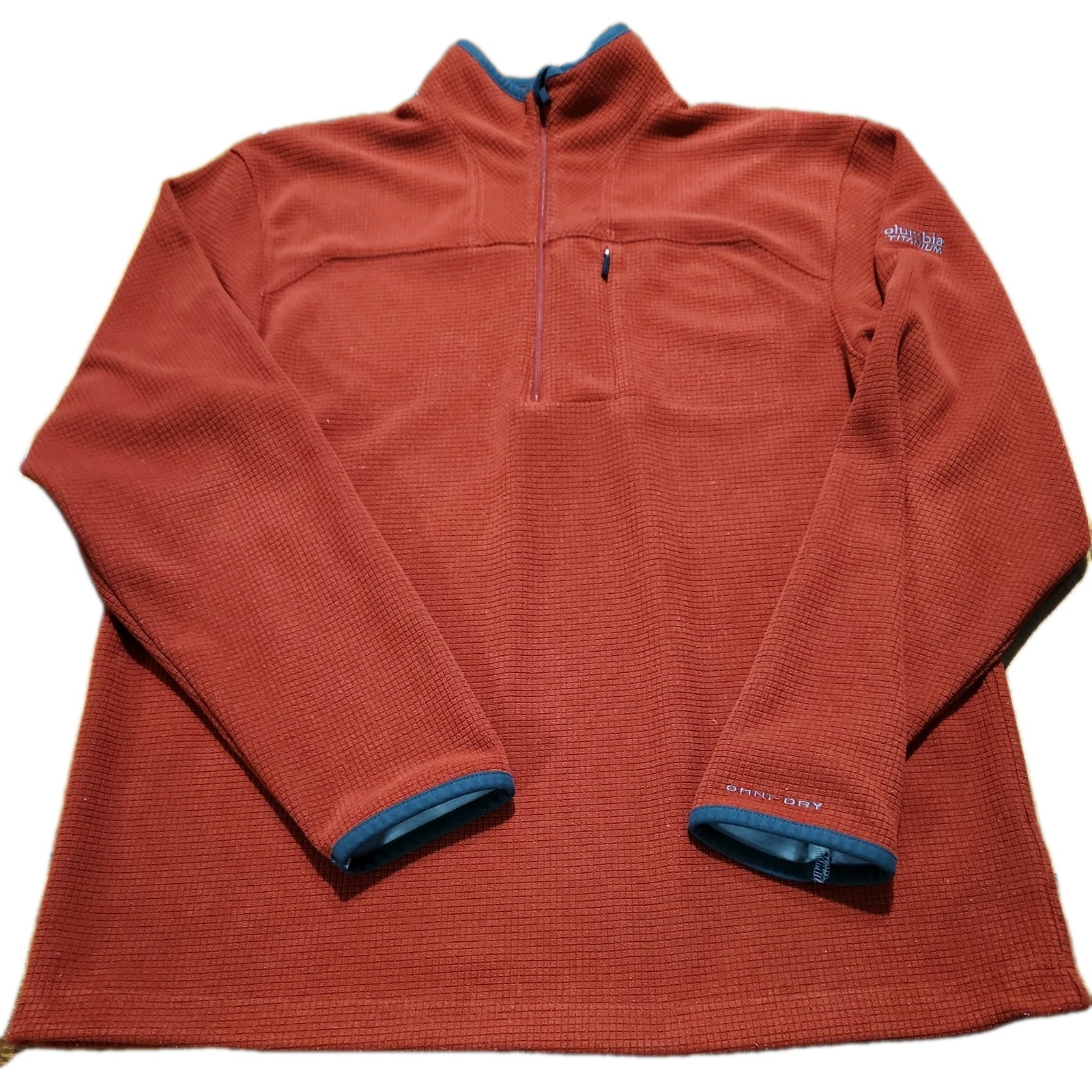 Columbia Titanium Quarter Zip Pullover Shirt Red Long Sleeve Stretchy Outdoors gallery