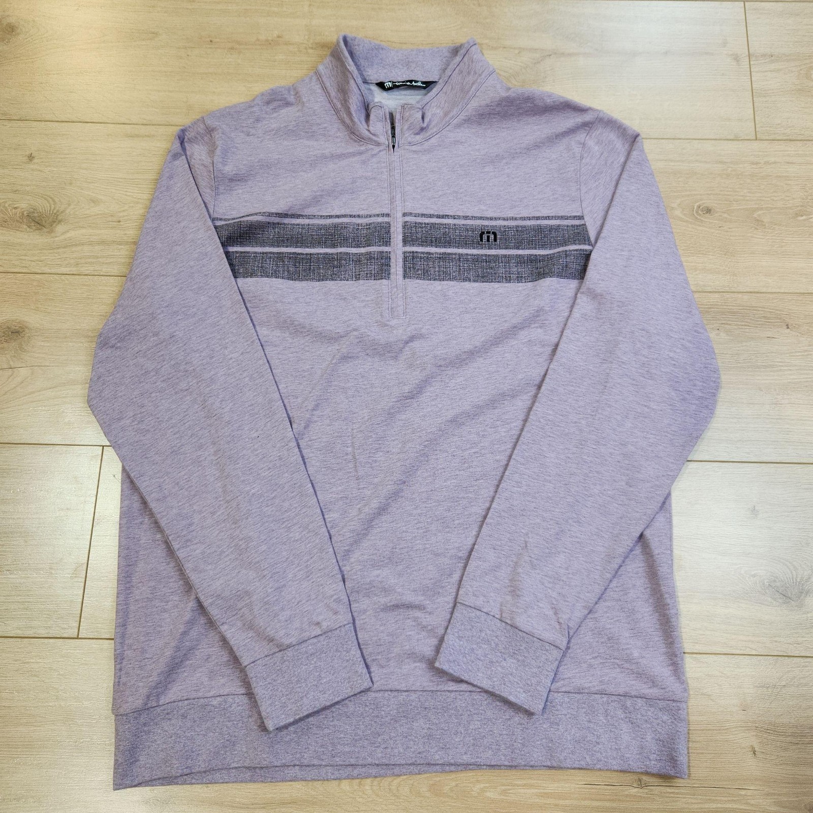 Travis Mathew Pullover Mens XL Purple Long Sleeve 1/4 Zip Golf Lightweight Top gallery