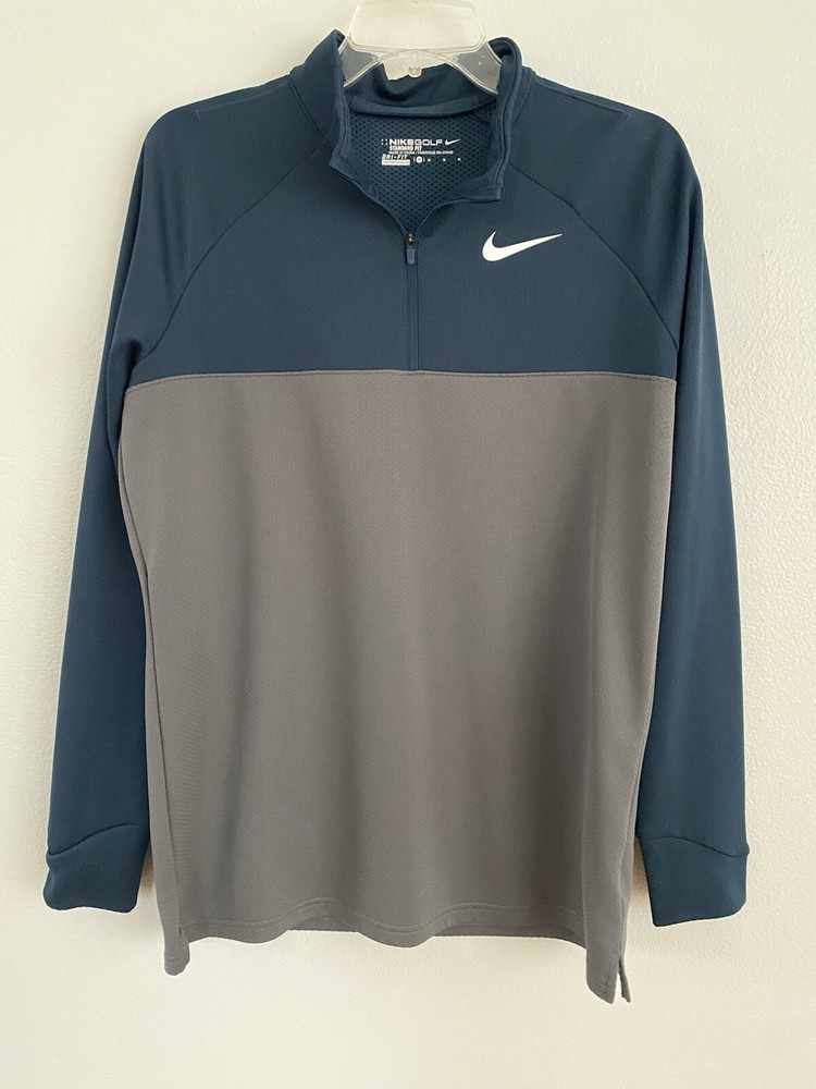 Nike Golf Men's Size M Navy and Gray Quarter Zip Medium Weight Shirt