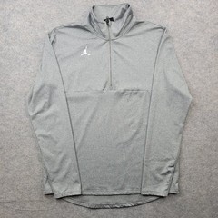 Jordan Pullover Mens Medium Gray 1/4 Zip Long Sleeve Athletic Basketball Top Gym