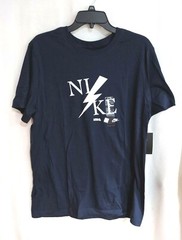Nike Men’s Logo Broken by Bolt Navy/White Cotton T-Shirt (CI4877-451) Size L/XL