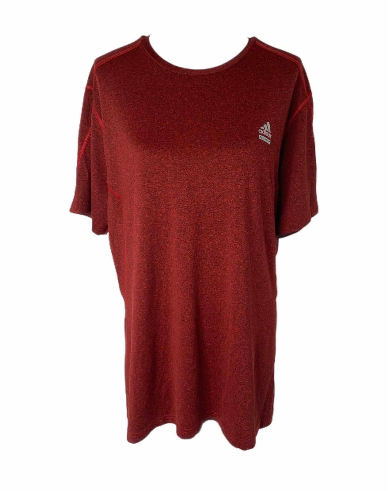 Adidas Mens XL Shirt Red and Black Speckled Climalite Tech-Fit Athletic gallery