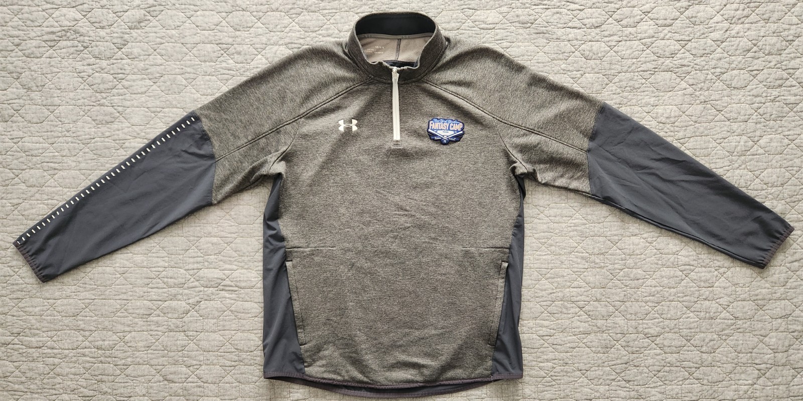 Under Armour Coldgear NY Yankees Fantasy Camp 1/4 Zip Gray Pullover; Men's Large gallery